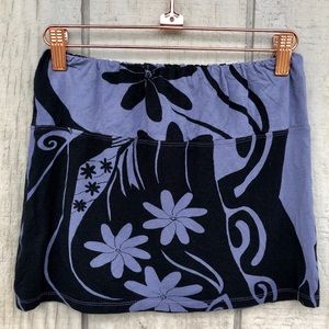 Wahine Toa Polynesian Print Black & Lavender skirt